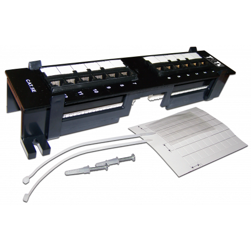 TWT wall mount vertical patch panel, 12 port, UTP, 5E